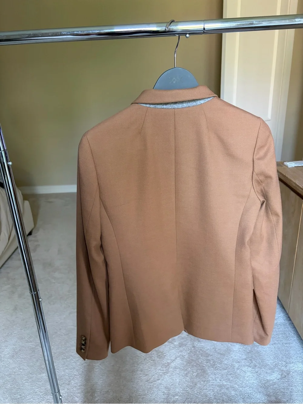 J. Crew Regent Blazer in Camel Tan with Gray Trim